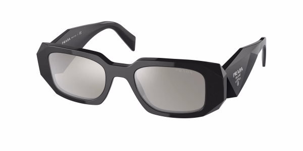 Prada PR17WS Symbole Black / Light Grey Mirrored Silver Sunglasses Prada PR17WS Symbole Black / Light Grey Mirrored Silver Sunglasses