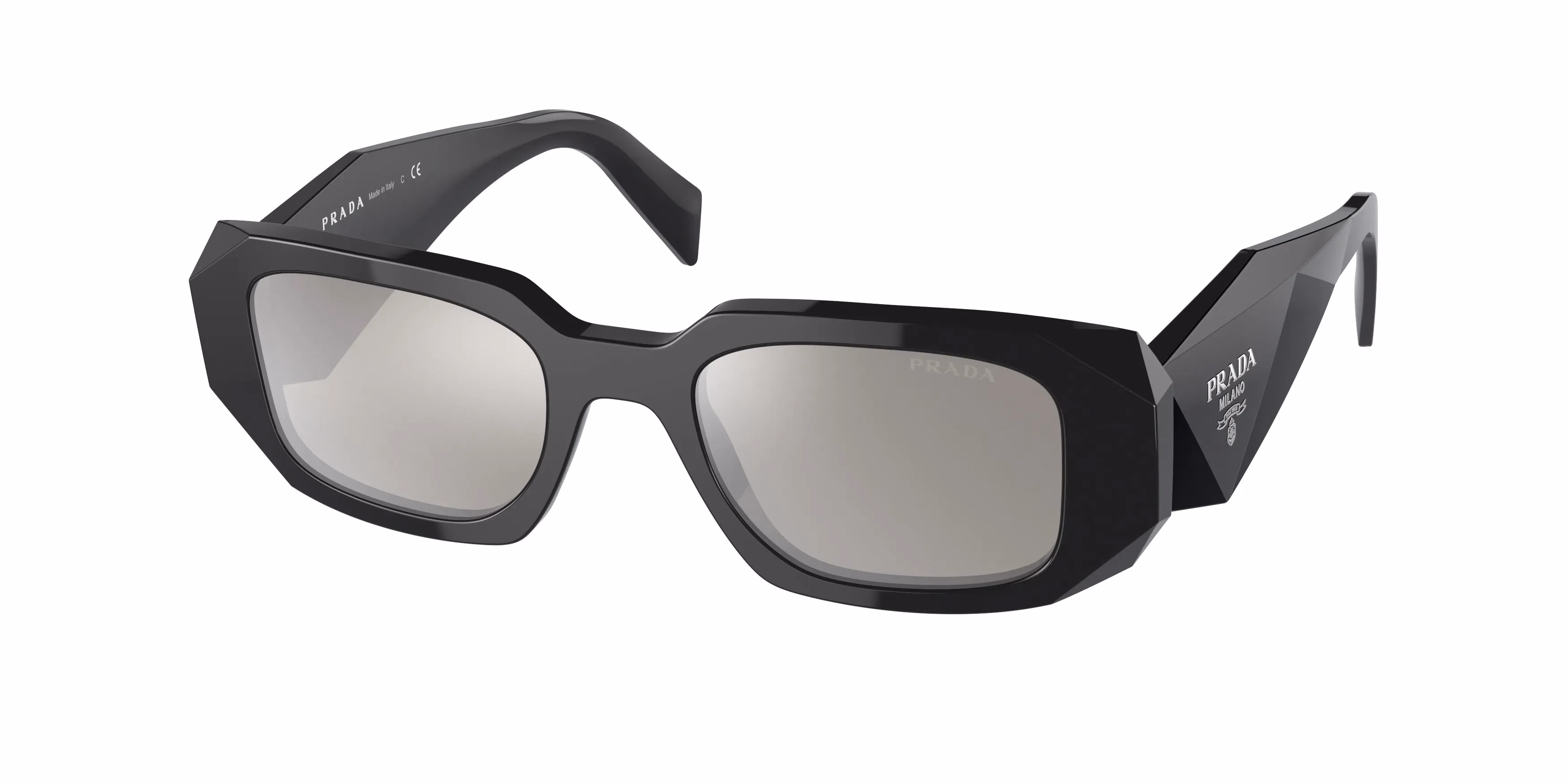 Prada PR17WS Symbole Black / Light Grey Mirrored Silver Sunglasses product photo 1