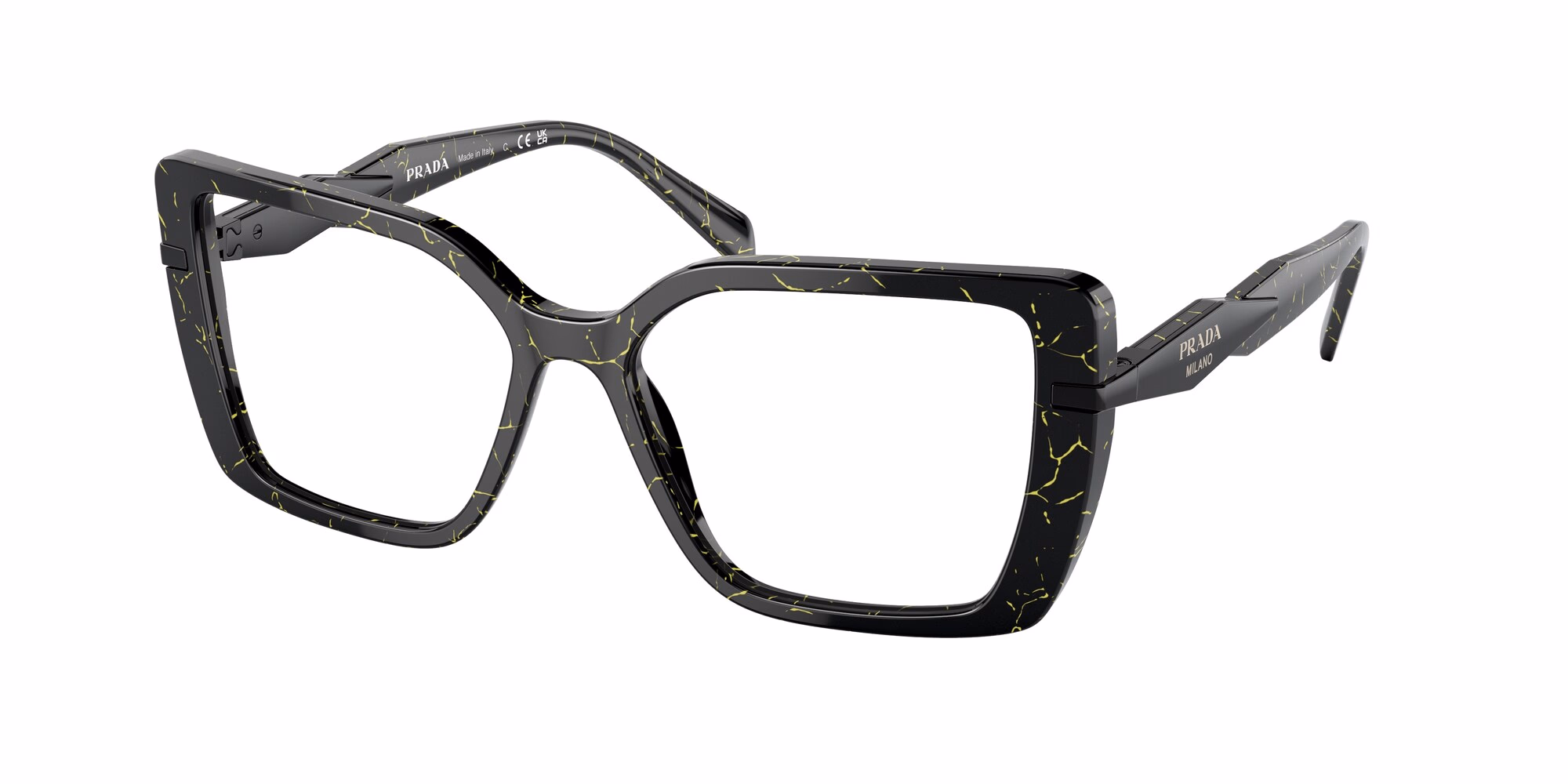 Prada PR03ZV Black Yellow Marble / Demo Eyeglasses product photo 1