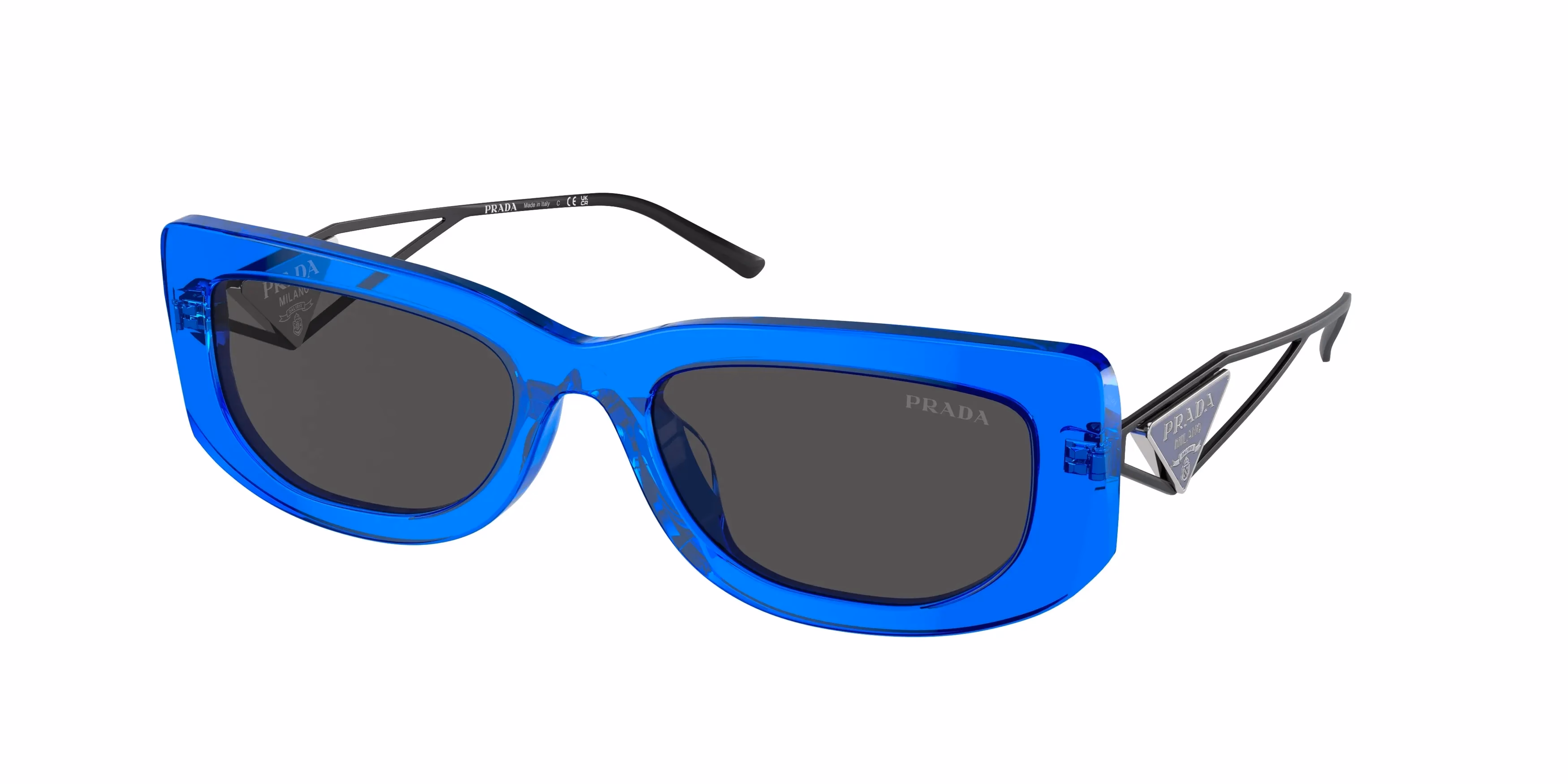 Prada PR14YS Crystal Electric Blue / Dark Grey Sunglasses product photo 1