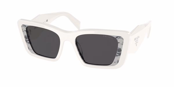 Prada PR08YS White / Havana Black / Dark Grey Sunglasses Prada PR08YS White / Havana Black / Dark Grey Sunglasses