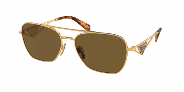 Prada PRA50S Gold / Dark Brown Sunglasses Prada PRA50S Gold / Dark Brown Sunglasses