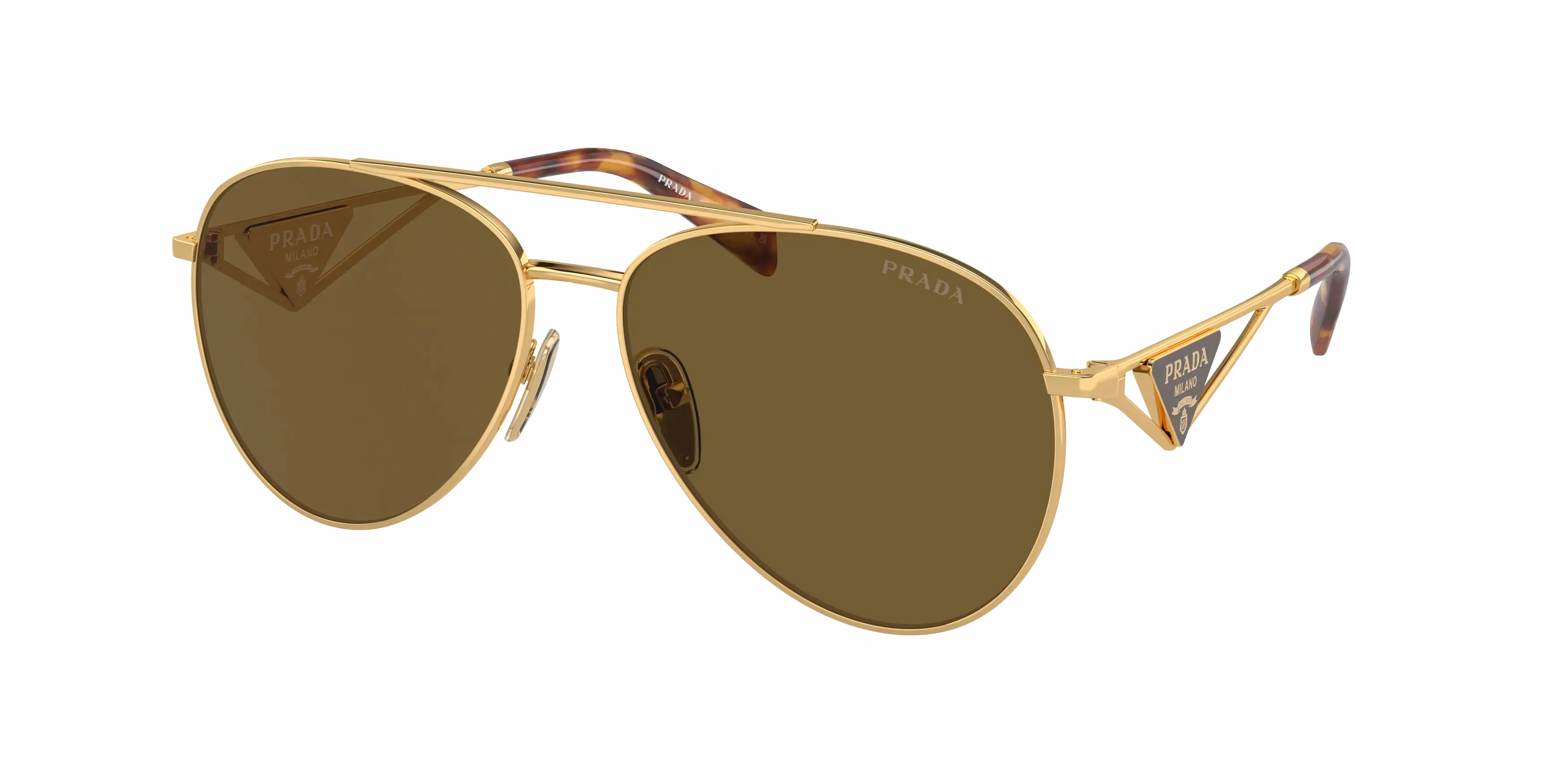 Prada PR73ZS Shiny Gold / Dark Brown Sunglasses product photo 1