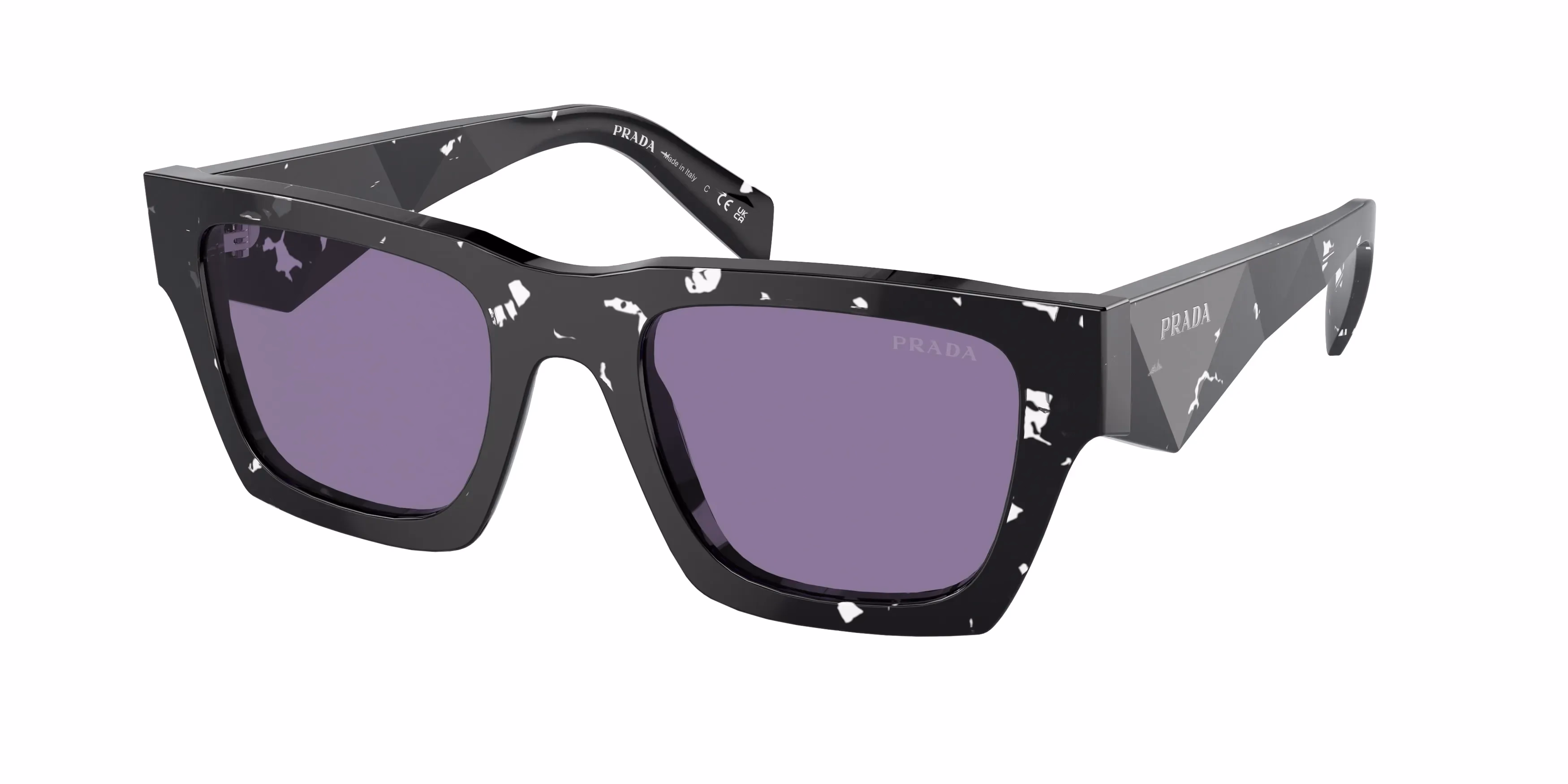 Prada PRA06S Tortoise Black Crystal / Violet Mirror Internal Silver Sunglasses product photo 1