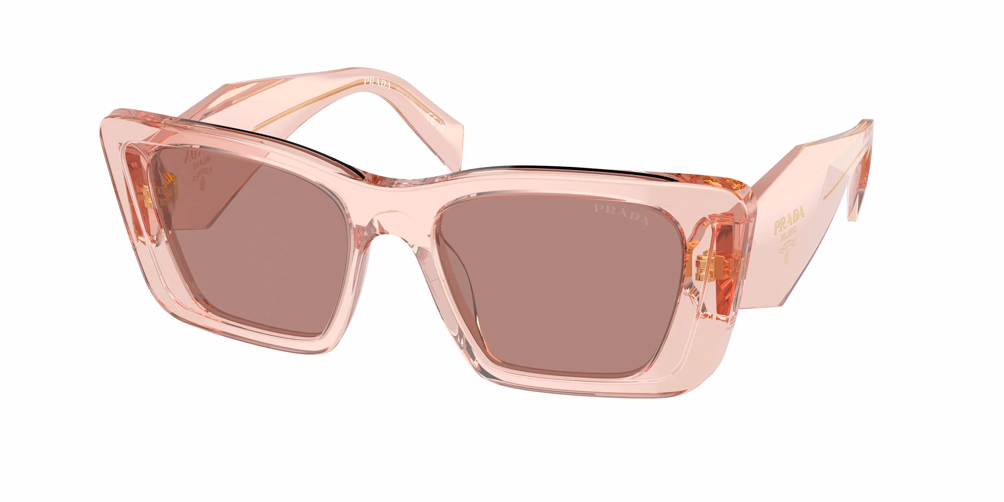 Prada PR08YS Transparent Peach / Light Brown Sunglasses product photo 1