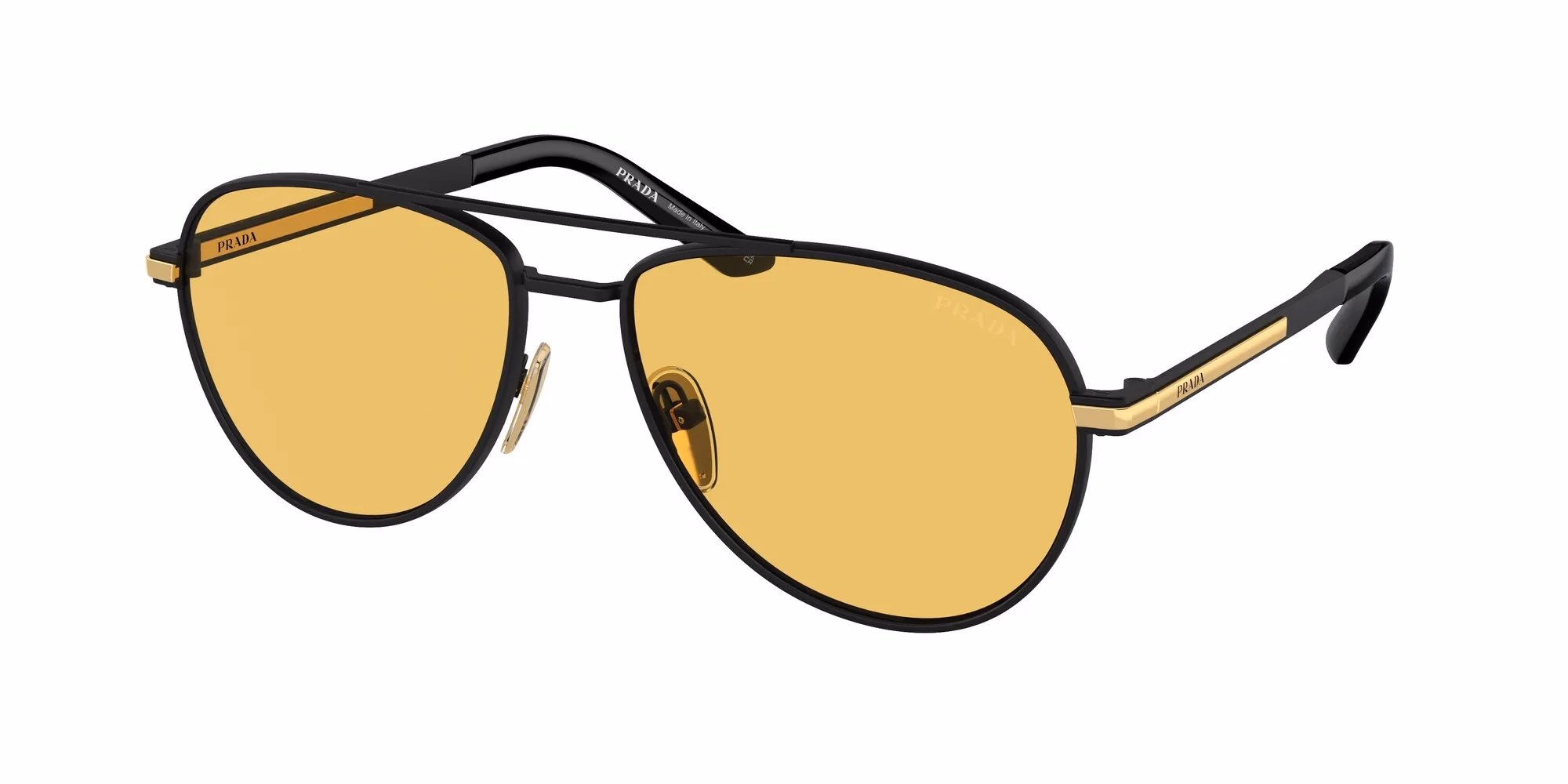Prada PRA54S Matte Black / Yellow Sunglasses product photo 1