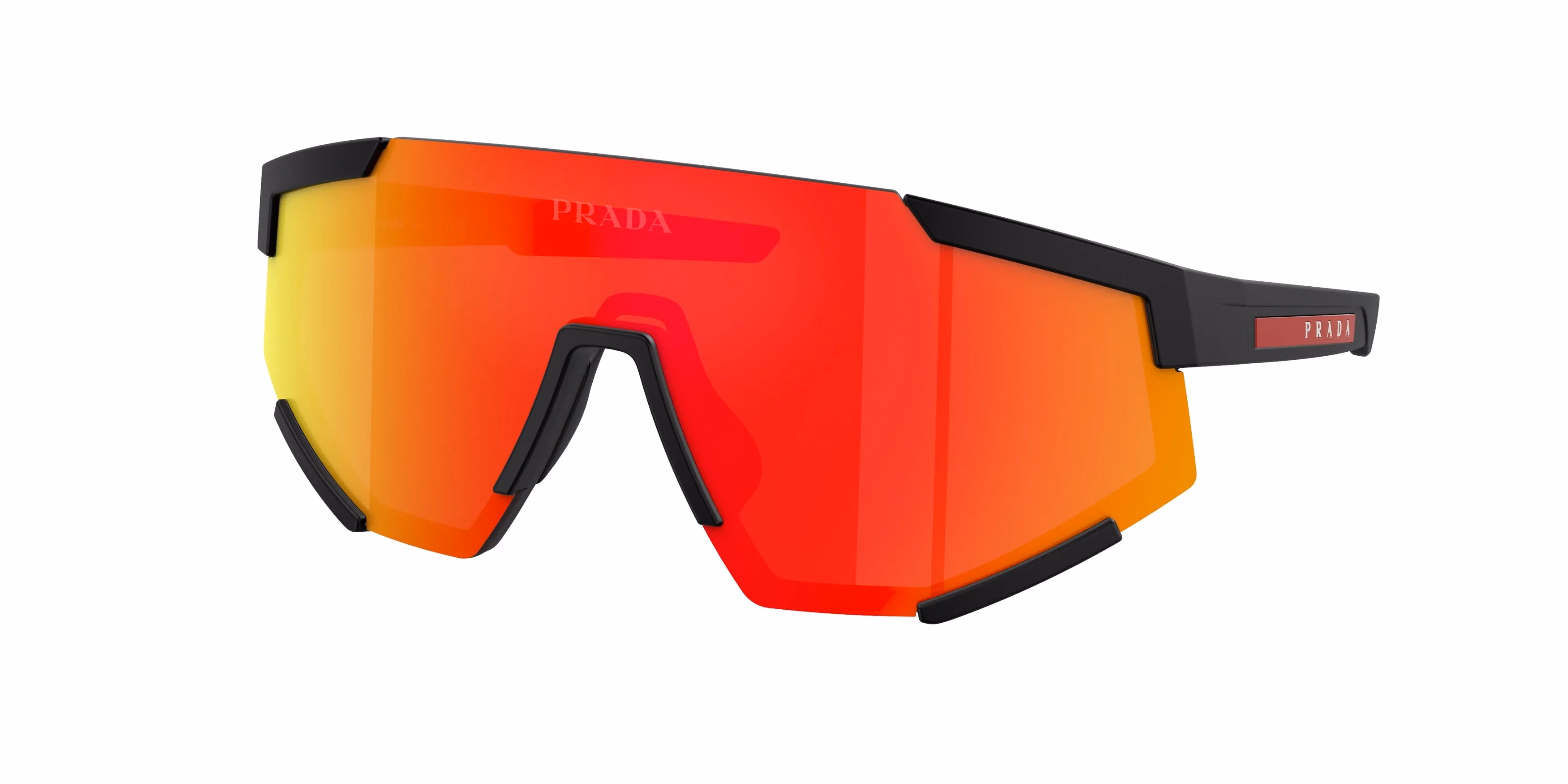 Prada PS04WS Black Rubber / Brown Mirror Orange Sunglasses product photo 1