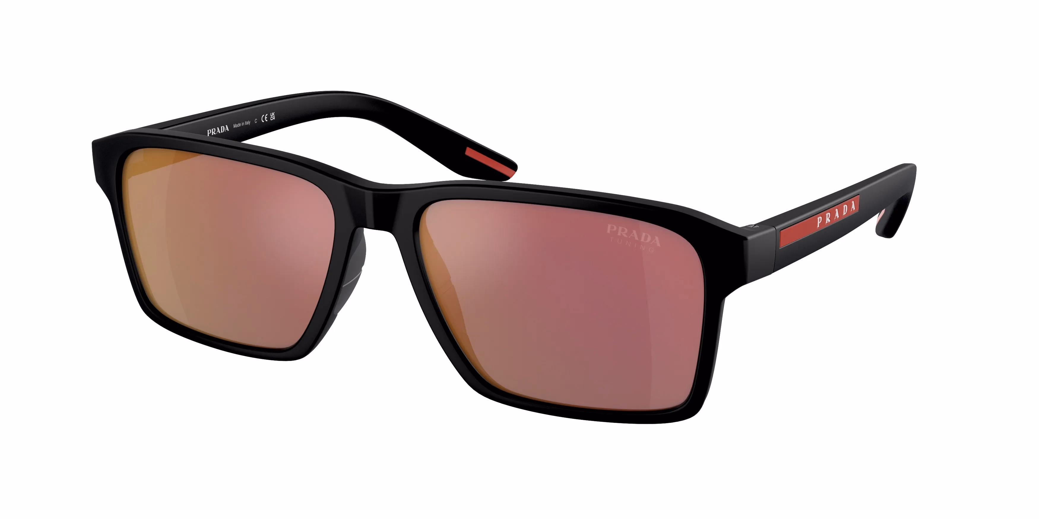 Prada PS05YS Matte Black / Dark Grey Mirror Red Tuning Sunglasses product photo 1