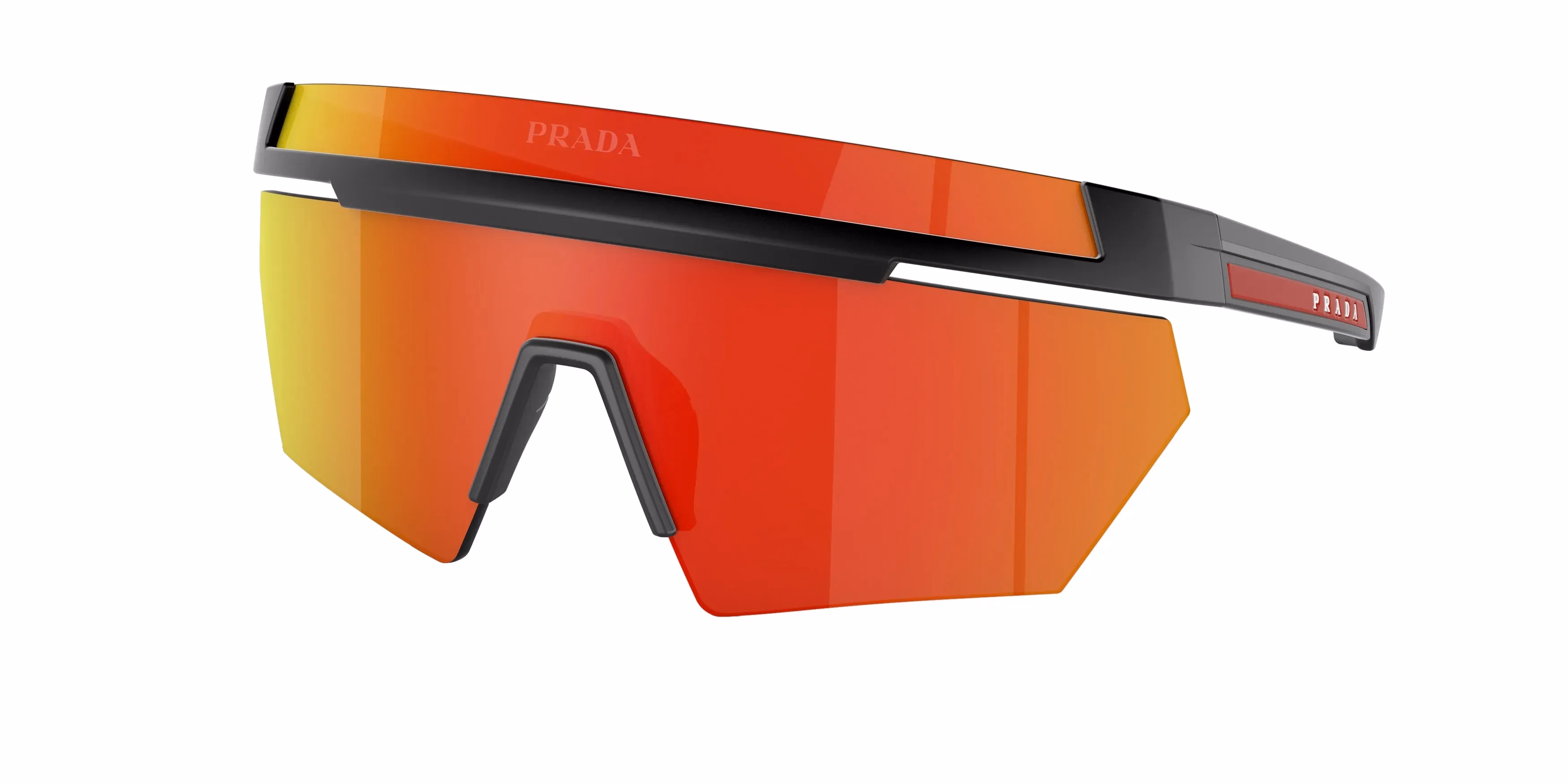 Prada PS01YS Matte Black / Brown Mirror Orange Sunglasses product photo 1