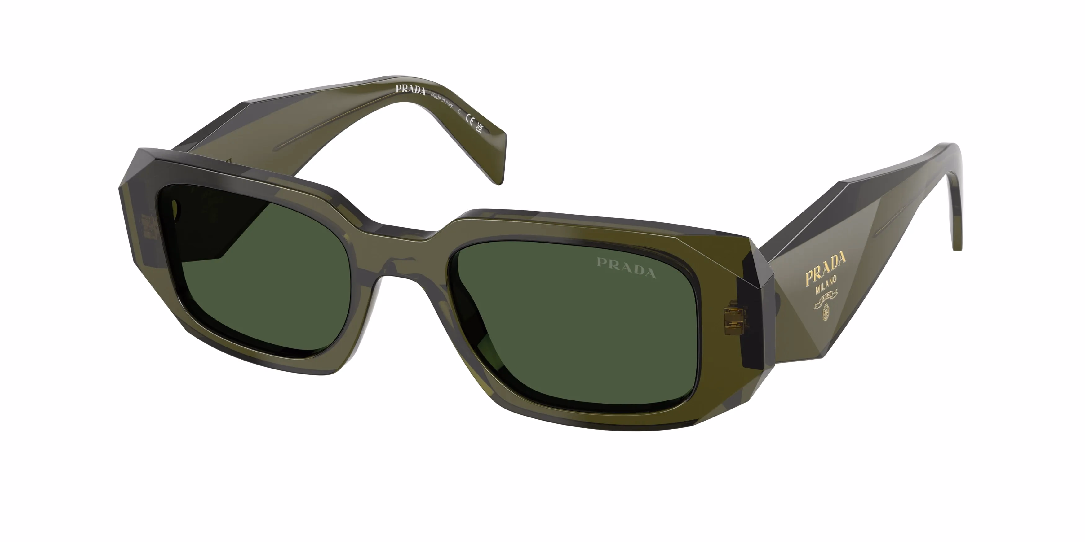 Prada PR17WS Symbole Transparent Bottle Green / Dark Green Sunglasses product photo 1