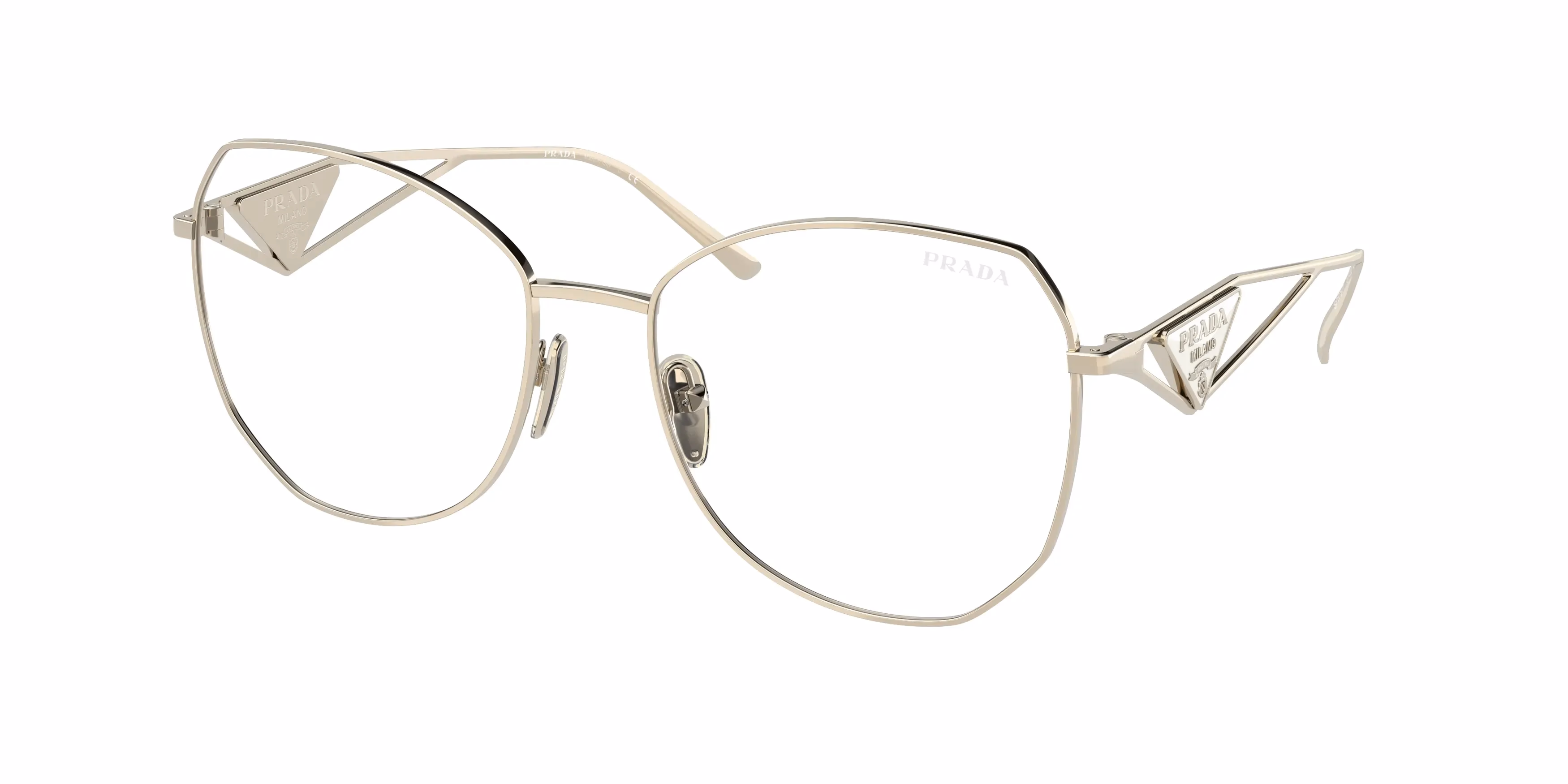 Prada PR57YS Pale Gold / Clear Blue Light Filter Glasses product photo 1