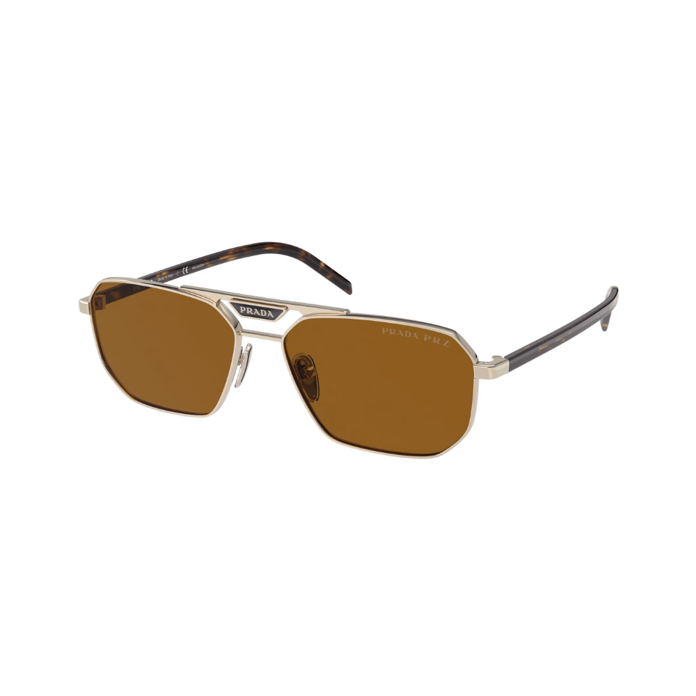 Prada PR58YS Pale Gold / Dark Brown Polarized Sunglasses product photo 1
