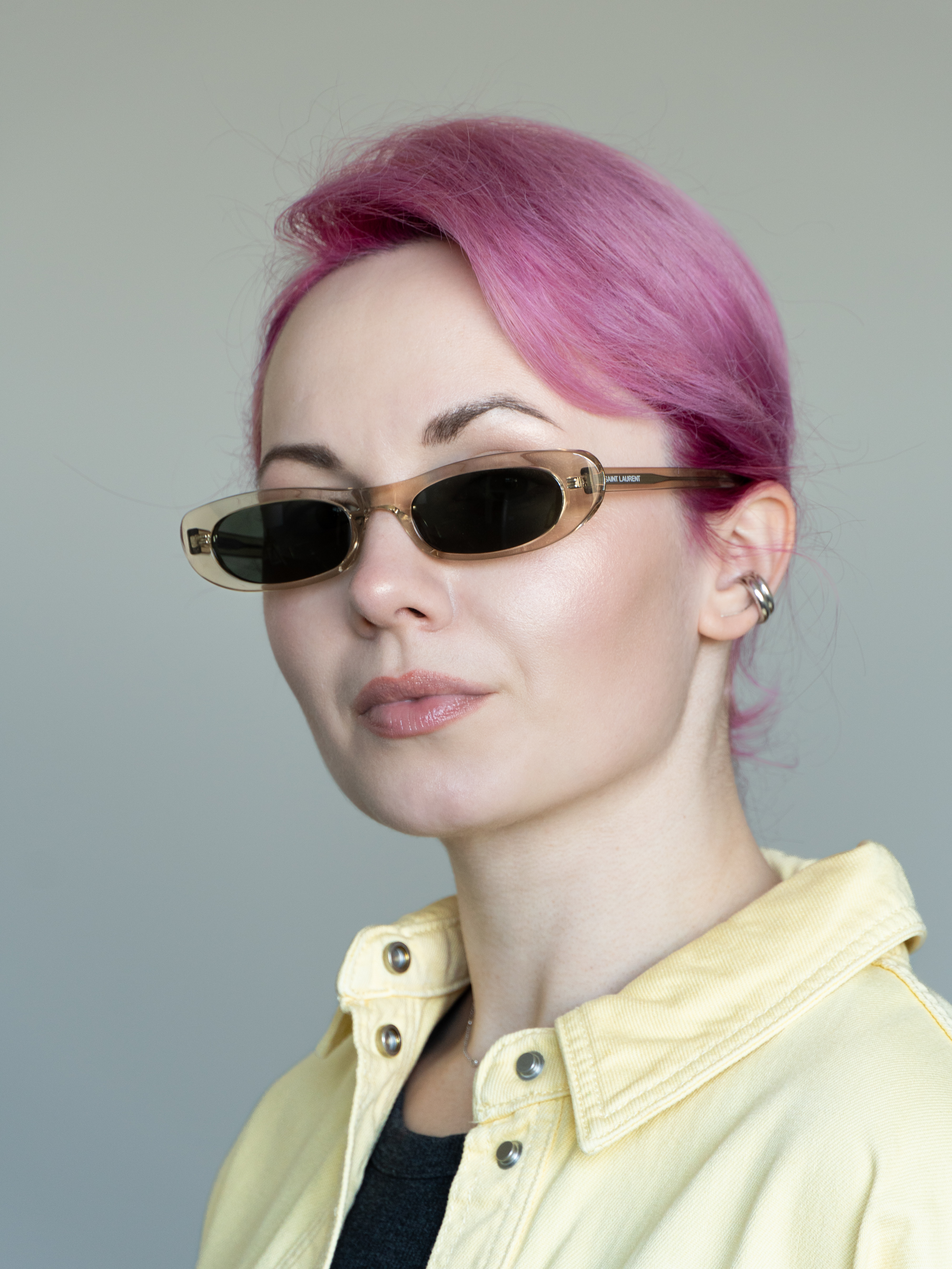 Saint Laurent SL557 SHADE Transparent Nude / Grey
