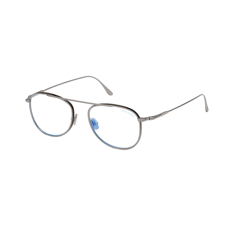 Tom Ford FT5691-B Shiny Light Ruthenium with Shiny Red Havana / Blue Block Eyeglasses product photo 1