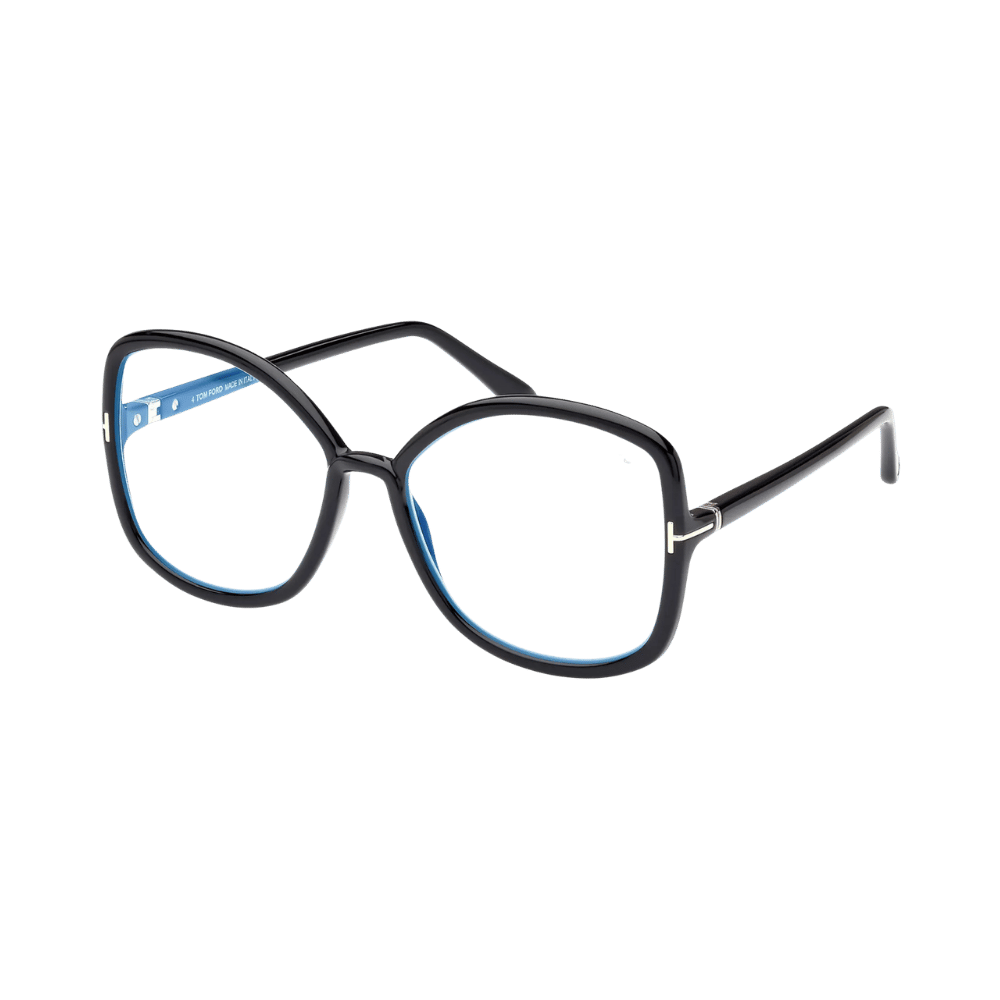 Tom Ford FT5845-B Shiny Black / Blue Block Eyeglasses product photo 1