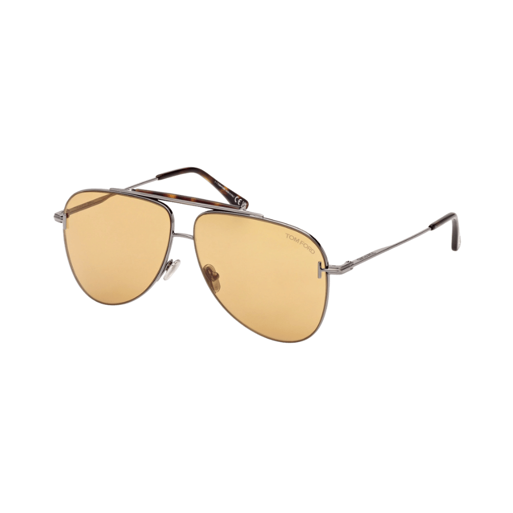 Tom Ford FT1018/S BRADY Shiny Anthracite Silver / Light Brown Sunglasses product photo 1