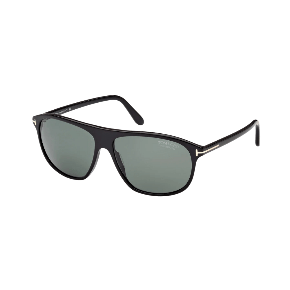 Tom Ford FT1027/S Prescott Shiny Black / Green Polarized Sunglasses product photo 1