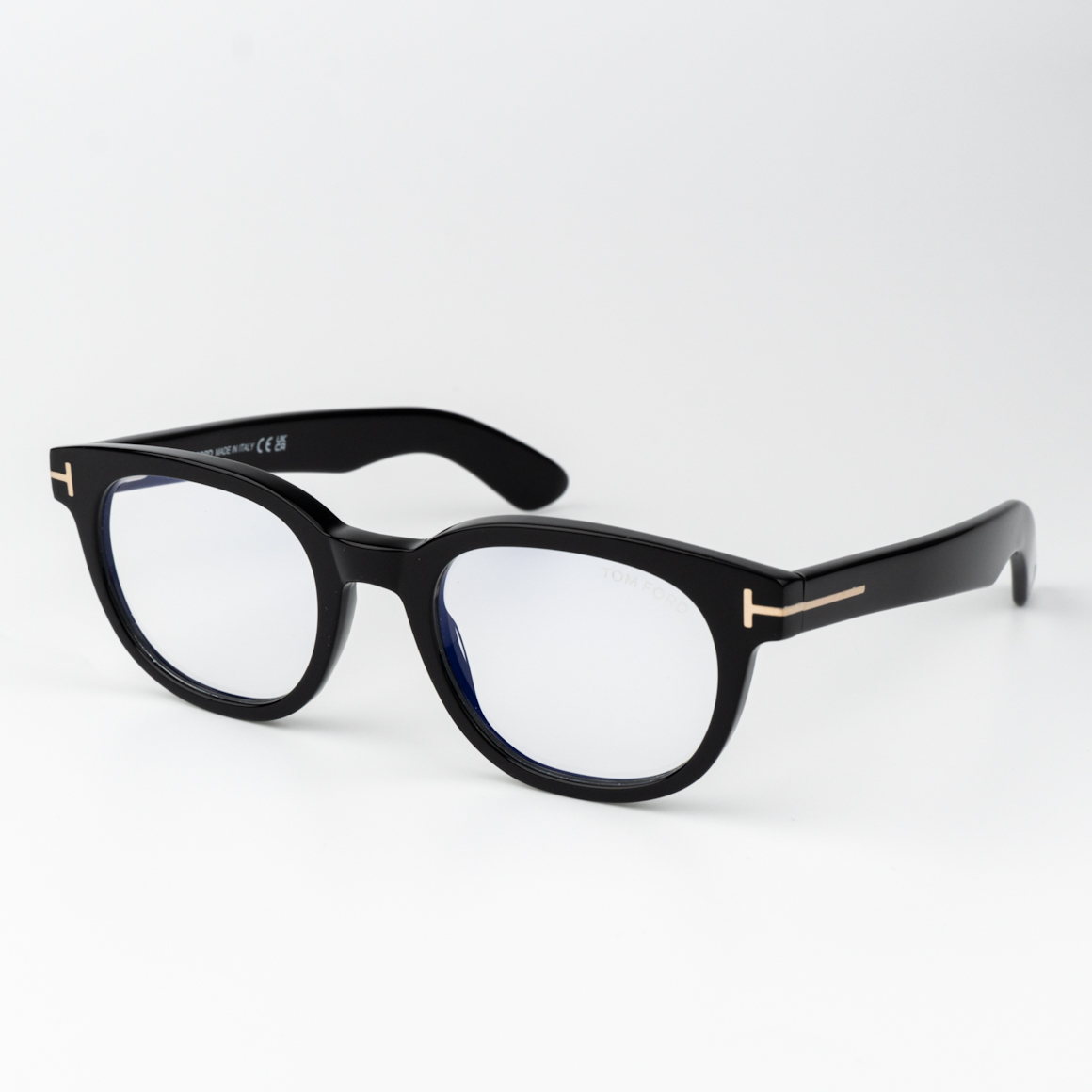FT5807-B/O Shiny Black / Clear Blue Light Block  Eyeglasses