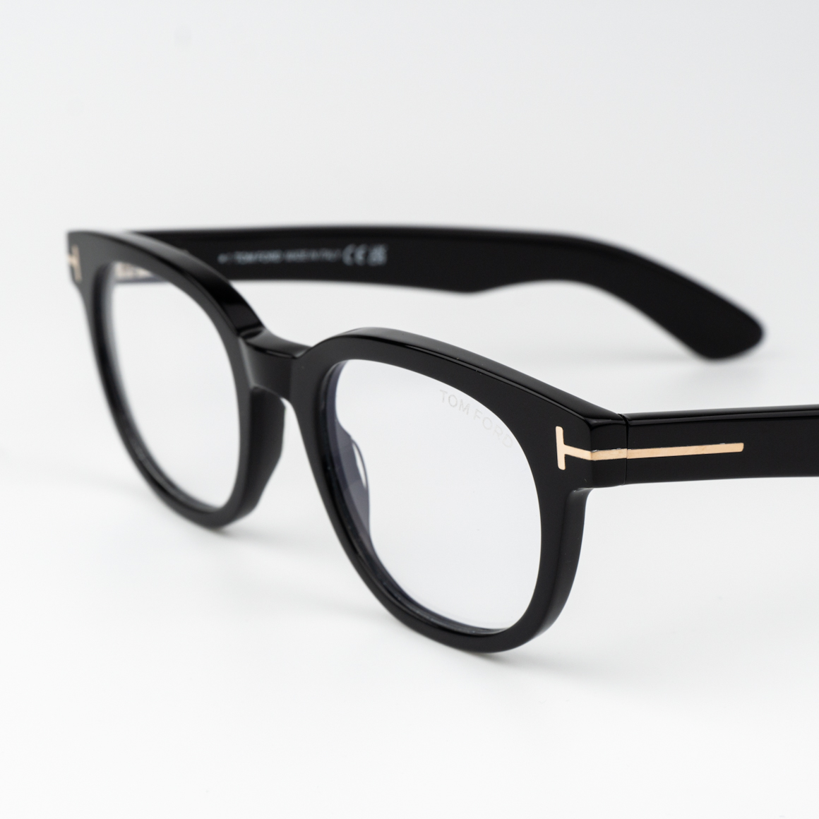 FT5807-B/O Shiny Black / Clear Blue Light Block  Eyeglasses