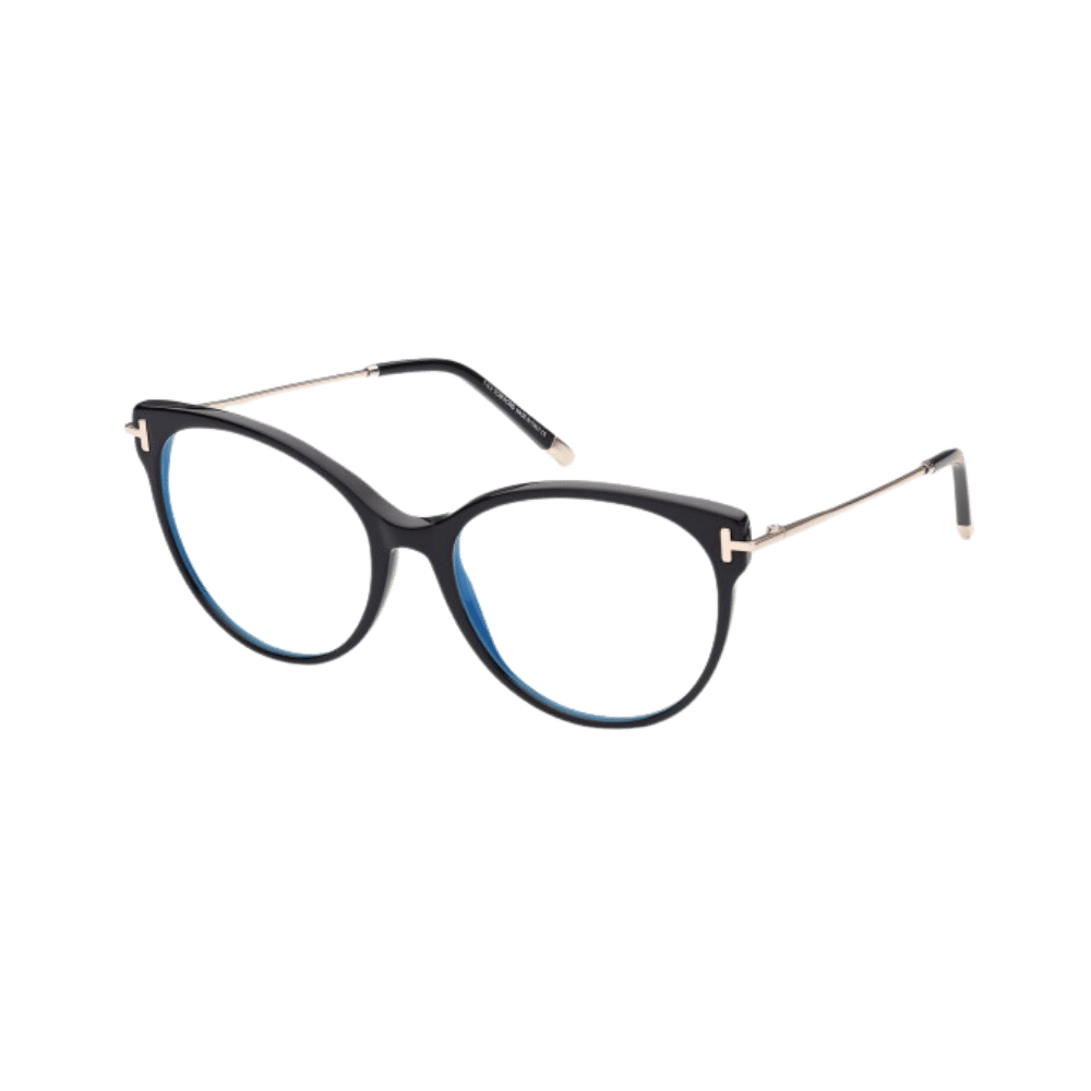 Tom Ford FT5770-B/V Shiny Black Rose Gold / Clear Blue Light Block Eyeglasses product photo 1