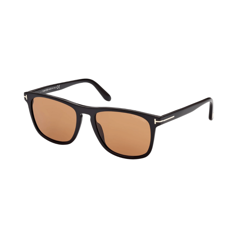 Tom Ford FT0930-F/S Gerard-02 Shiny Black / Amber Brown Sunglasses product photo 1