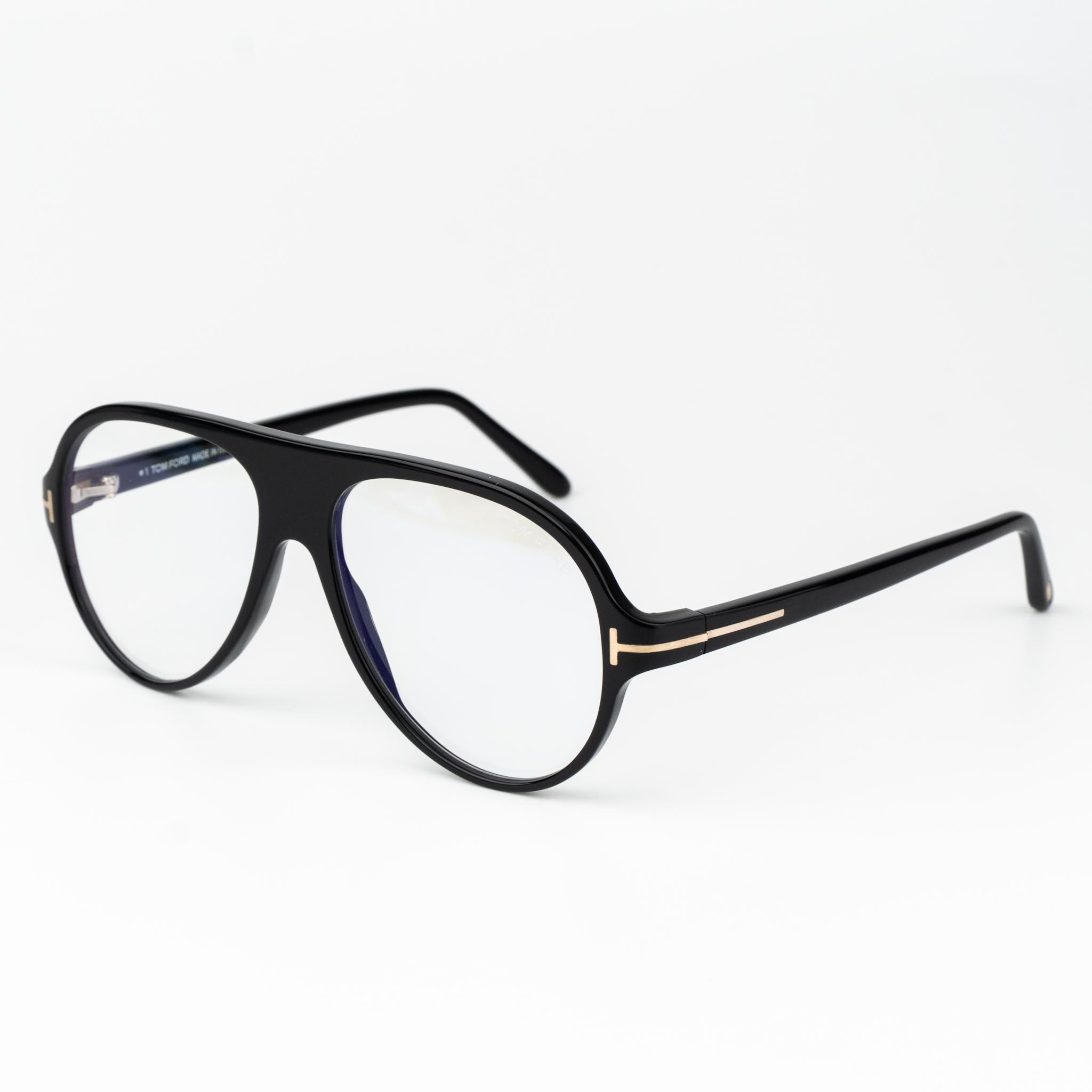 Tom Ford FT5012-B/V 001 Eyeglasses Unisex Black Pilot Blue Light Block New
