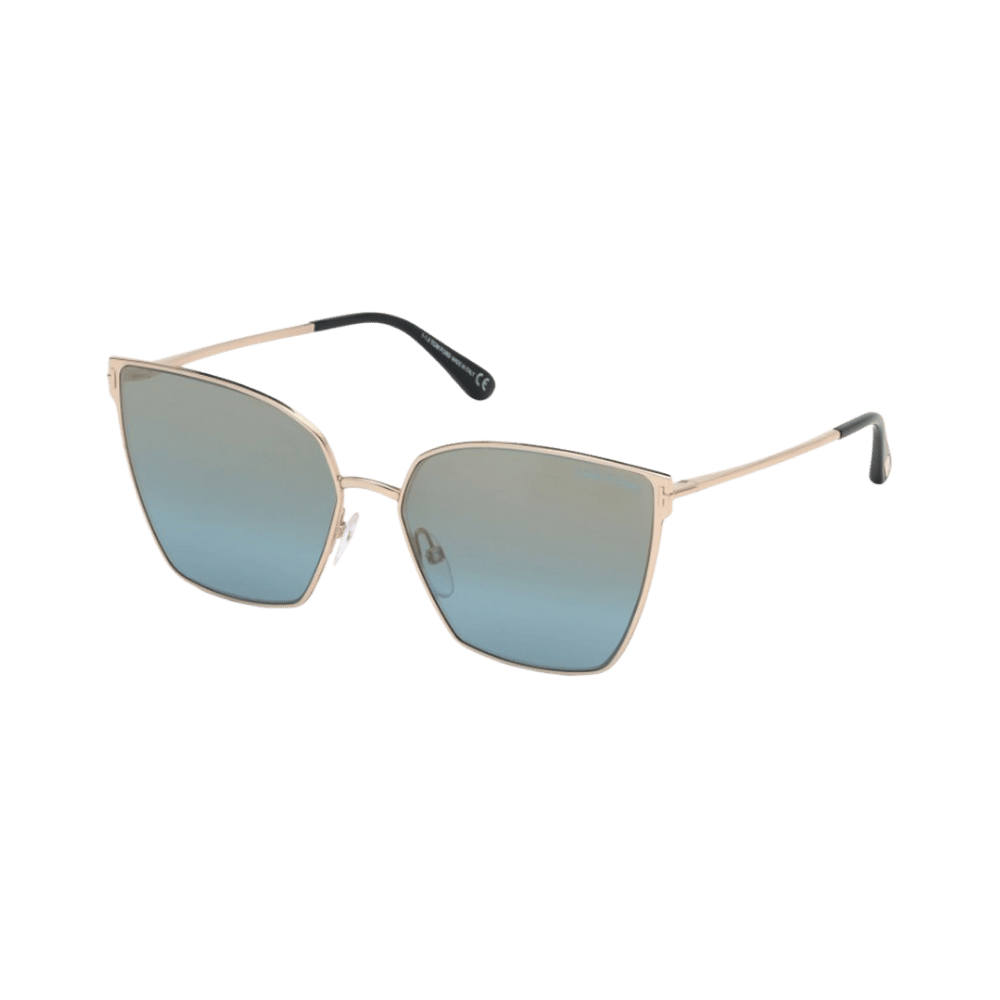 Tom Ford FT0653/S Shiny Rose Gold / Blue Gradient Gold Mirror Sunglasses product photo 1
