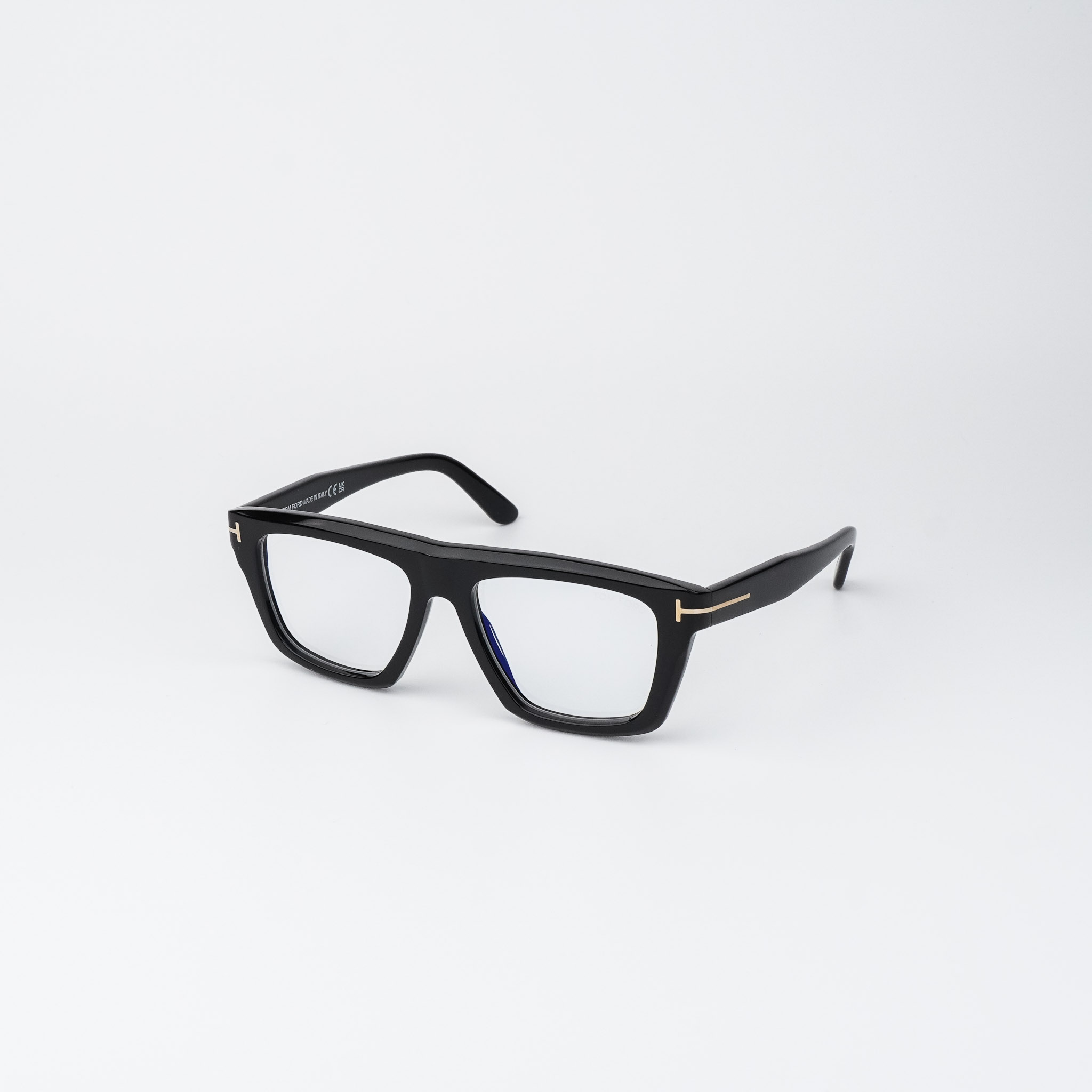 FT6059-B Shiny Black / Clear Blue Light Block