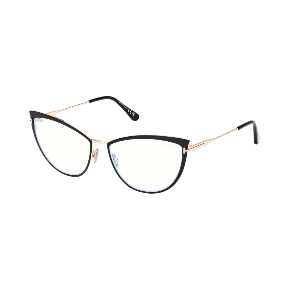 Tom Ford FT5877-B Shiny Black Gold / Clear Blue Light Block product photo 1