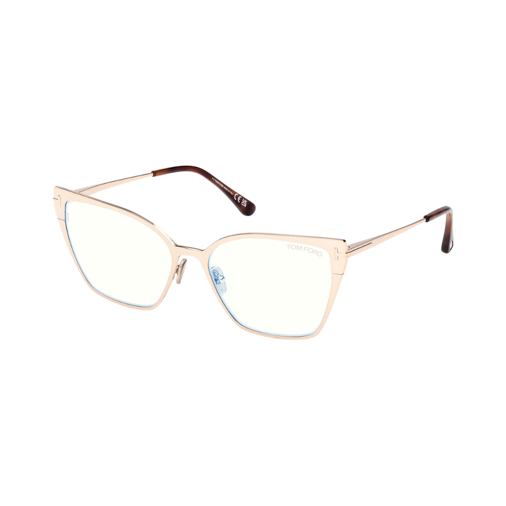 Tom Ford FT6051-B Shiny Rose Gold / Clear Blue Light Block