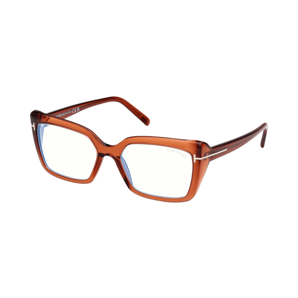 Tom Ford FT5991-B Shiny Dark Brown / Clear Blue Light Block Tom Ford FT5991-B Shiny Dark Brown / Clear Blue Light Block