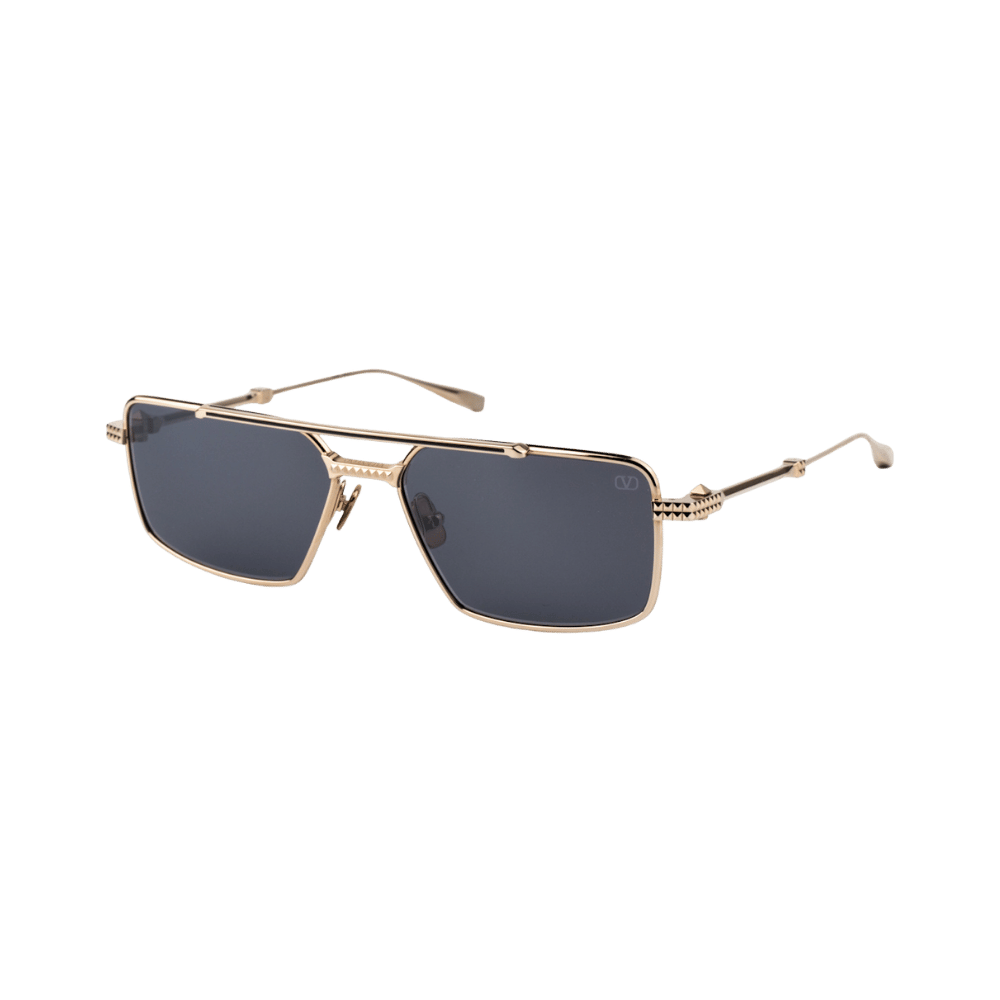Valentino V - SEI VLS-111A-58 White Gold - Black Enamel w/ Dark Grey - Black Flash Mirror - AR Sunglasses product photo 1