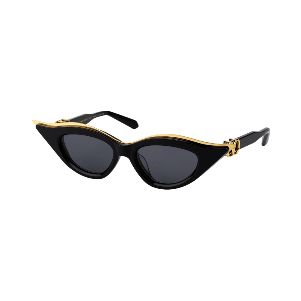 Valentino V - GOLDCUT - IIVLS-114A-49 Black - Yellow Gold w/ Dark Grey - AR Sunglasses