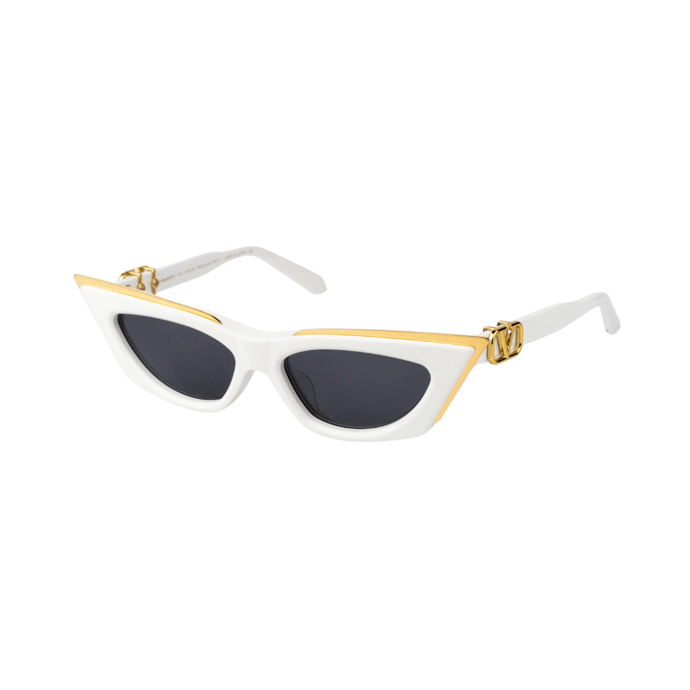Valentino V - GOLDCUT - I VLS-113D-55 White - Yellow Gold w/ Dark Grey - AR Sunglasses product photo 1