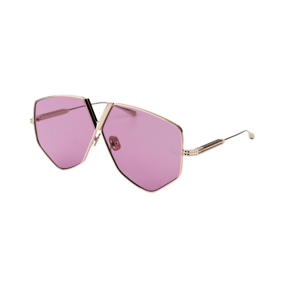 Valentino V - HEXAGON VLS-115C-64 White Gold w/ Pink - AR Sunglasses product photo 1