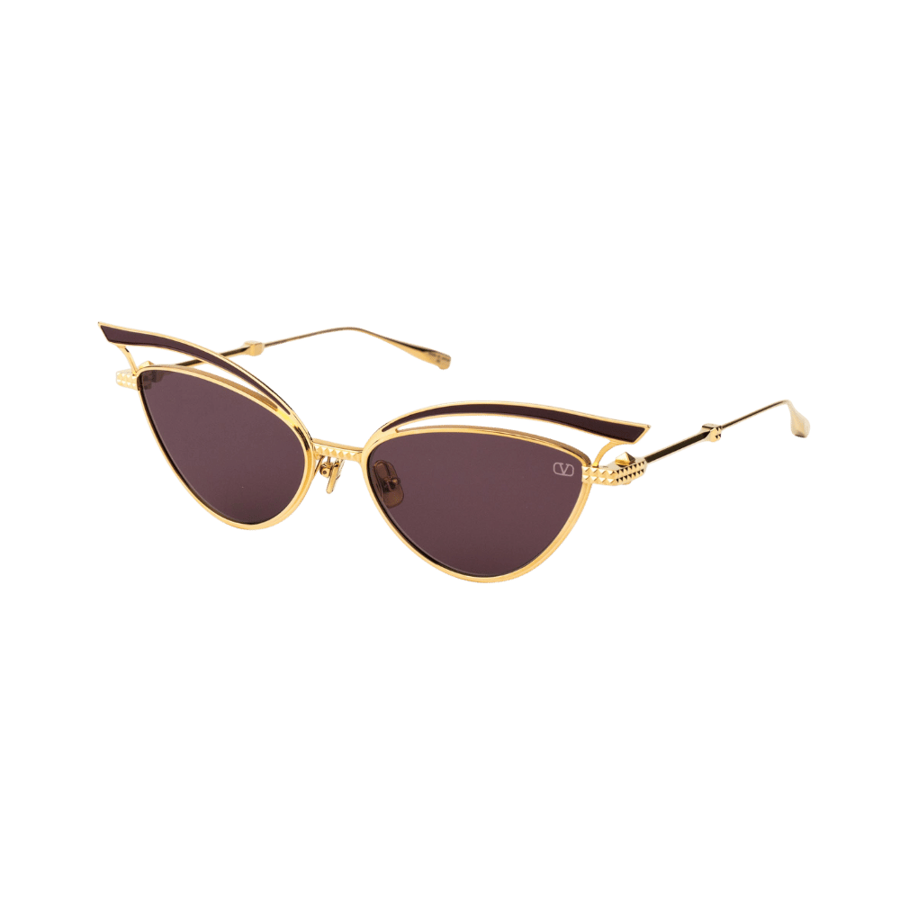 Valentino V - GLASSLINERVLS-118B-55 V- Light Gold - Bordeaux Enamel w/ Dark Bordeaux - AR Sunglasses product photo 1