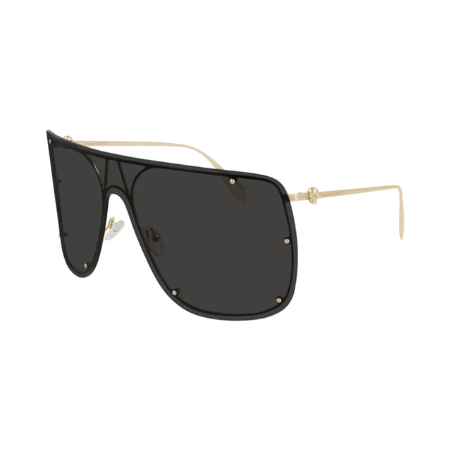 Alexander McQueen AM0313S Gold / Grey with Silver Mirror Alexander McQueen AM0313S Gold / Grey with Silver Mirror