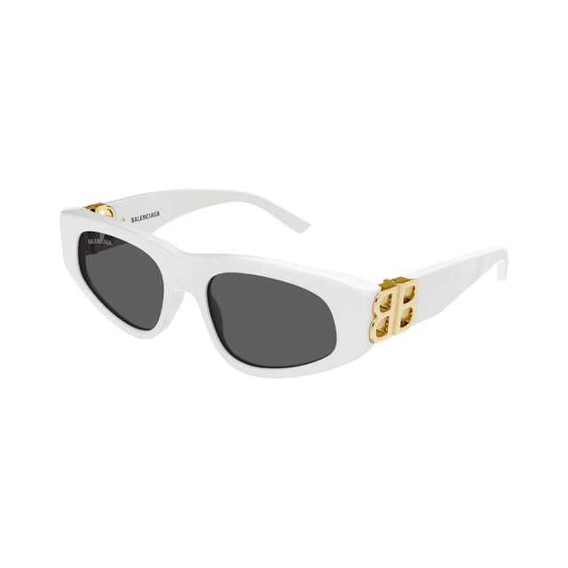 Balenciaga BB0095S White Gold / Grey Sunglasses