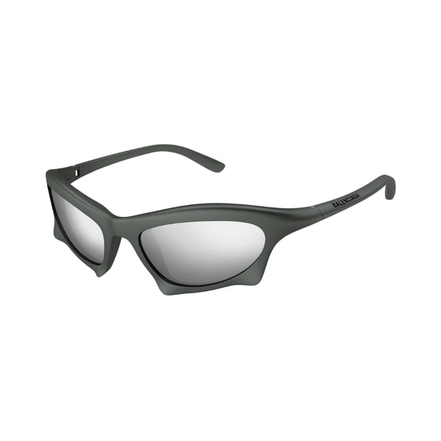Balenciaga BB0229S Gunmetal Grey / Silver Mirrored Sunglasses
