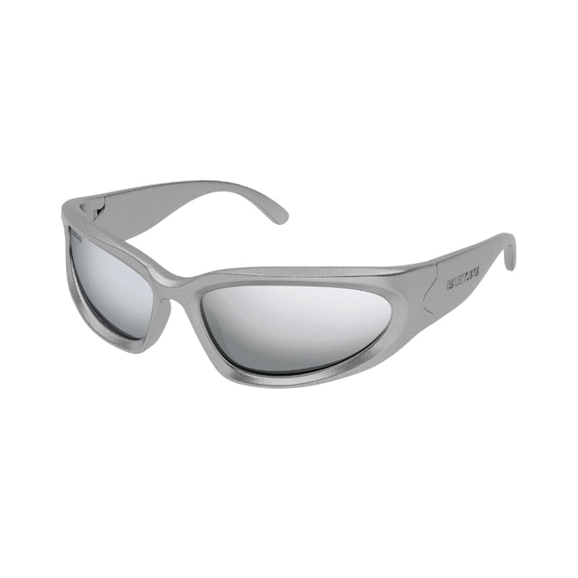 Balenciaga BB0157S Silver Grey / Silver Mirrored Sunglasses