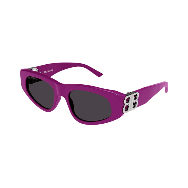 Balenciaga BB0095S Fuchsia Pink Silver / Grey Sunglasses