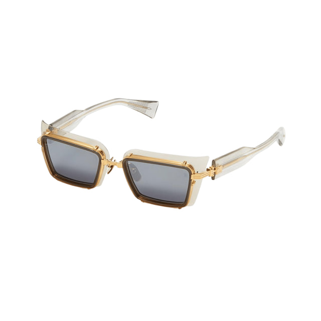 Balmain ADMIRABLEBPS-130B-52 Grey Crystal W/ Gold Flakes / White Gold Flash Sunglasses Balmain ADMIRABLEBPS-130B-52 Grey Crystal W/ Gold Flakes / White Gold Flash Sunglasses