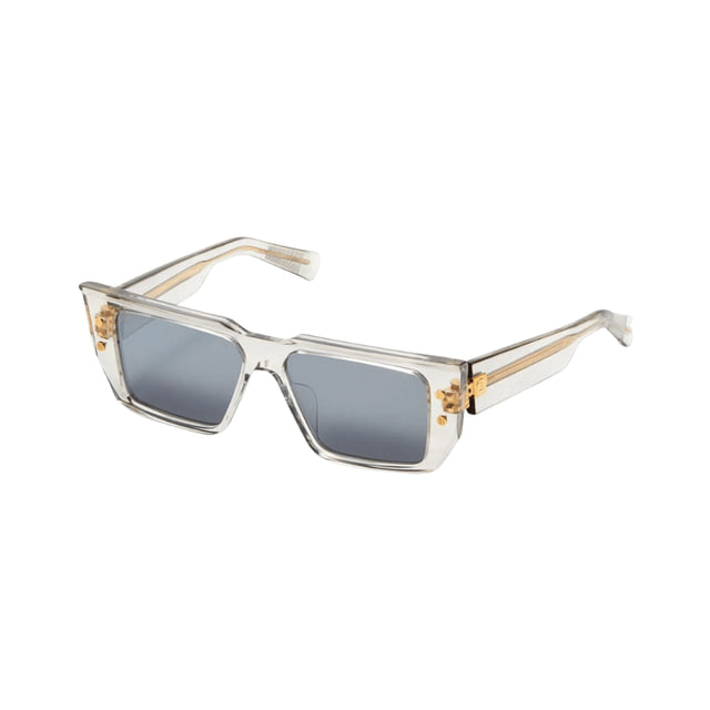 Balmain B-VIBPS-128B-54 Grey Crystal W/ Gold Flakes / White Gold / White Gold Flash Sunglasses