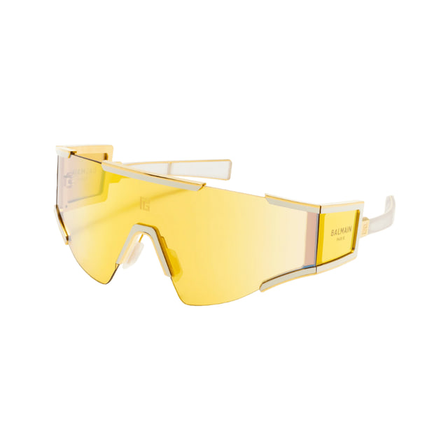 Balmain FLECHE BPS-138B-141 Gold / Bone Enamel / Bronze Mirror Sunglasses