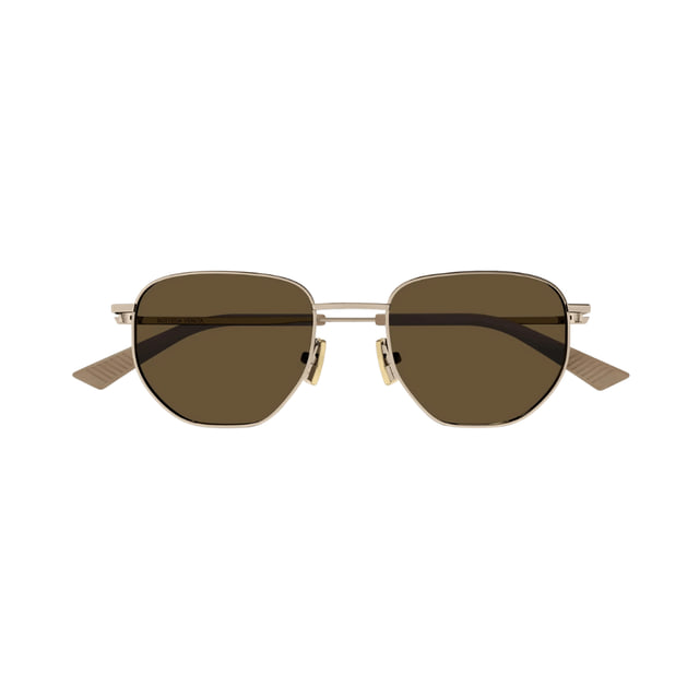 Bottega Veneta BV1301S Gold / Dark Brown Sunglasses