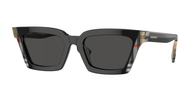 Burberry BE4392U Black Vintage Check / Dark Grey Sunglasses