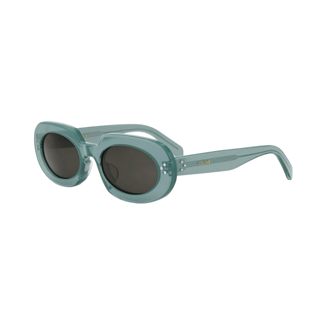 Celine CL40276U Shiny Light Transparent Green / Smoke Grey Sunglasses