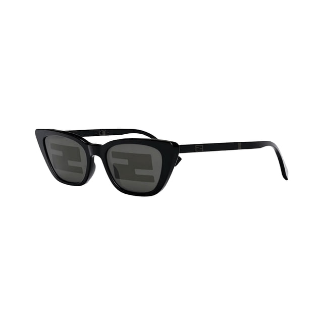Fendi FE40089I Shiny Black / Smoke Mirror Pattern Sunglasses