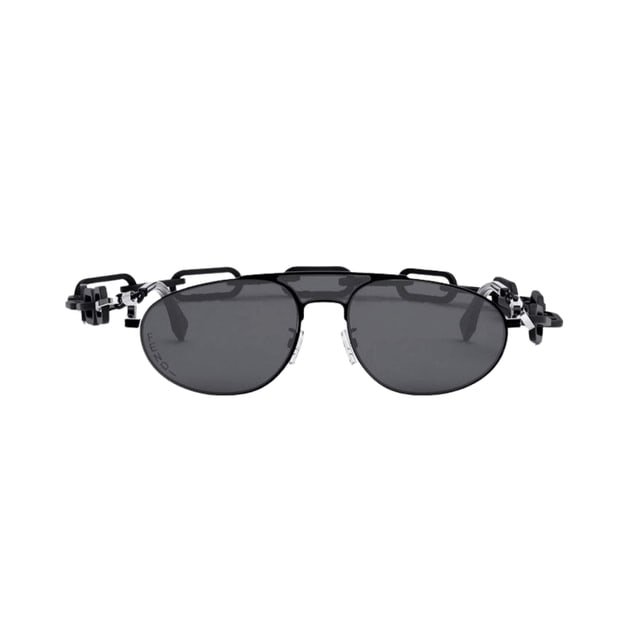 Fendi FE40072U-Y Black / Dark Gray with Black Chain Sunglasses