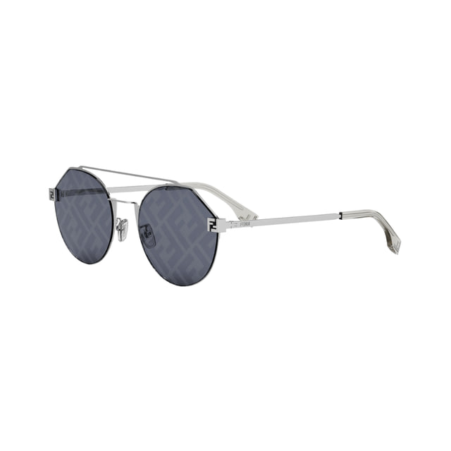 Fendi FE40060U Shiny Palladium / Dark Blue Silver Mirror Logo Pattern Sunglasses Fendi FE40060U Shiny Palladium / Dark Blue Silver Mirror Logo Pattern Sunglasses